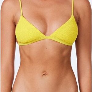 It’s Now Cool Yellow Textured Highlighter Bikini Top